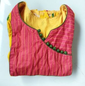 Pure cotton ikkat printed kurti